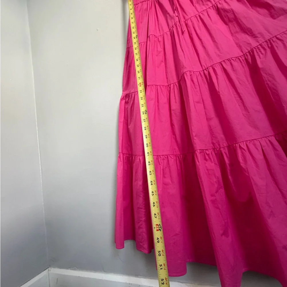 Pink maxi dress with ruffles and stepped skirt - Picture 10 of 11